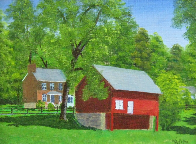 Hofstra, Old Barn Waterford VA 9" x 12" Oil
