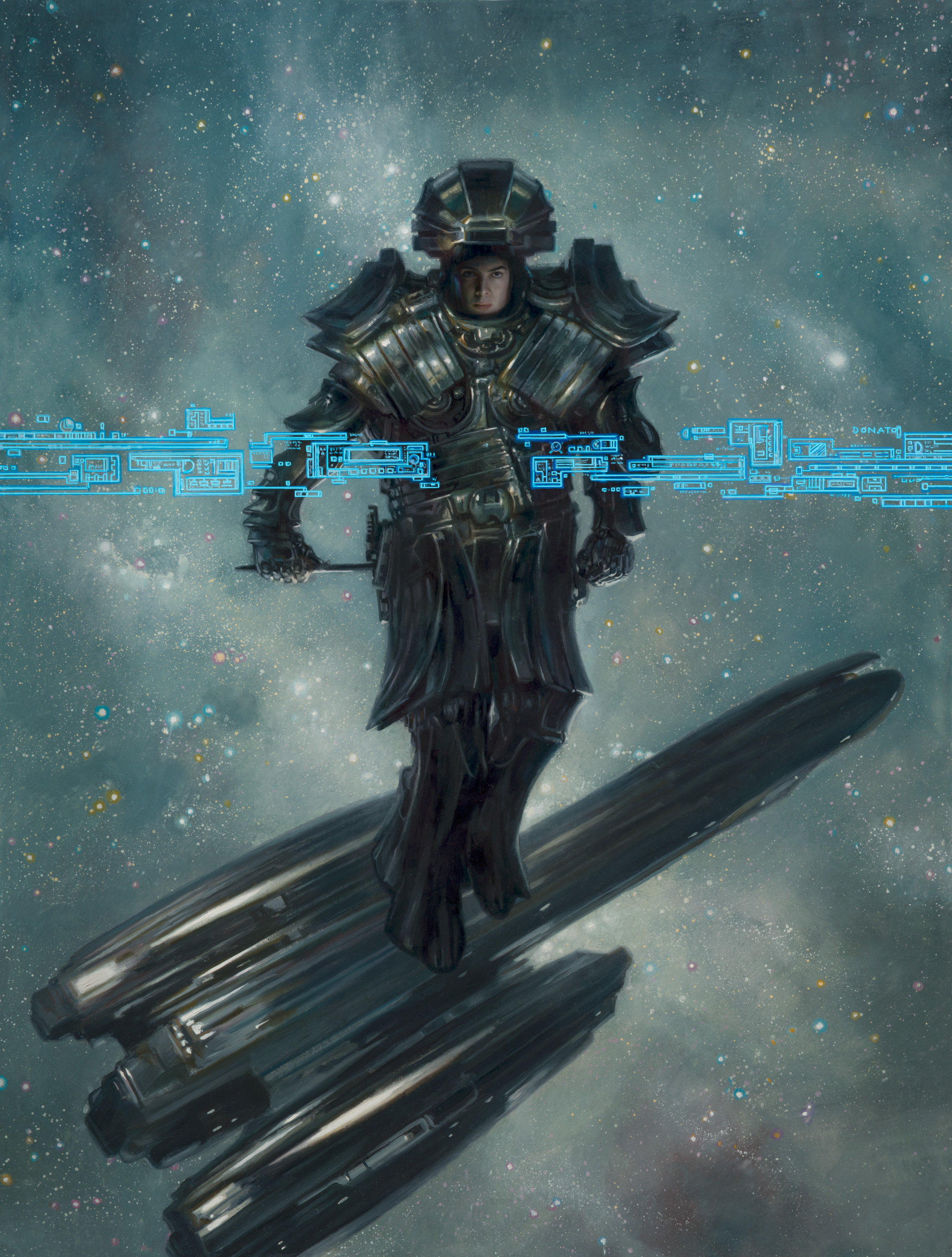 Conflict
24" x 18" (60 x 45 cm), Oil on panel, 2018
art inspired by the Expanse, by James S.A. Corey 
framed