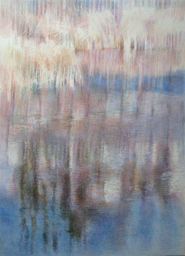 Ecology Park Pond #5 - Willow Pond, 21st January 2009 (36cm x 26cm coloured pencils on Arches HP)