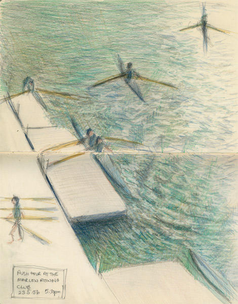 Rush hour at the Marlow Boat Club