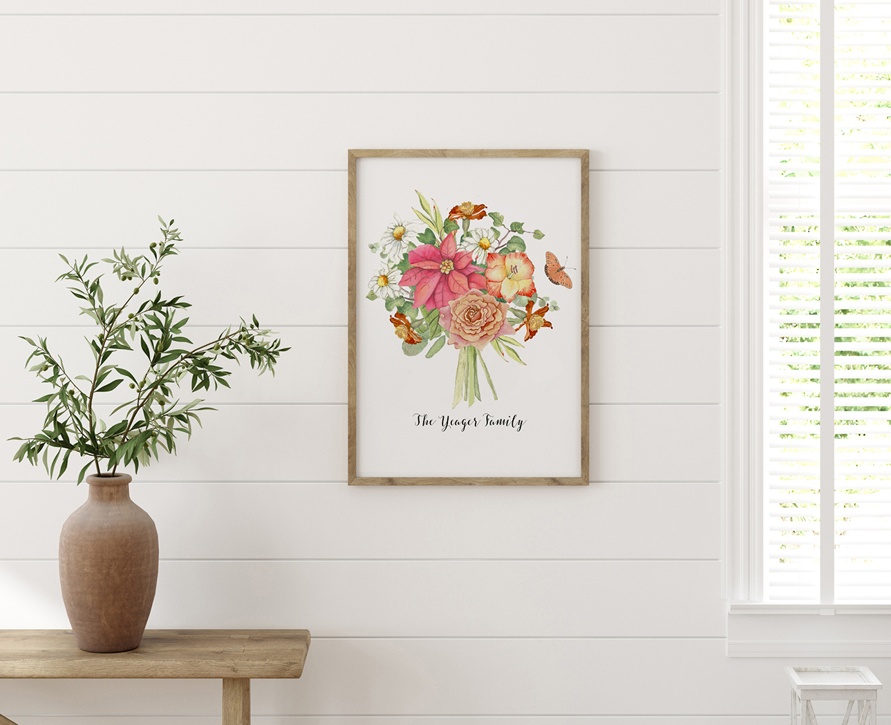 Customised birthflower bouquet using the flowers from April,  June, August, October and December.