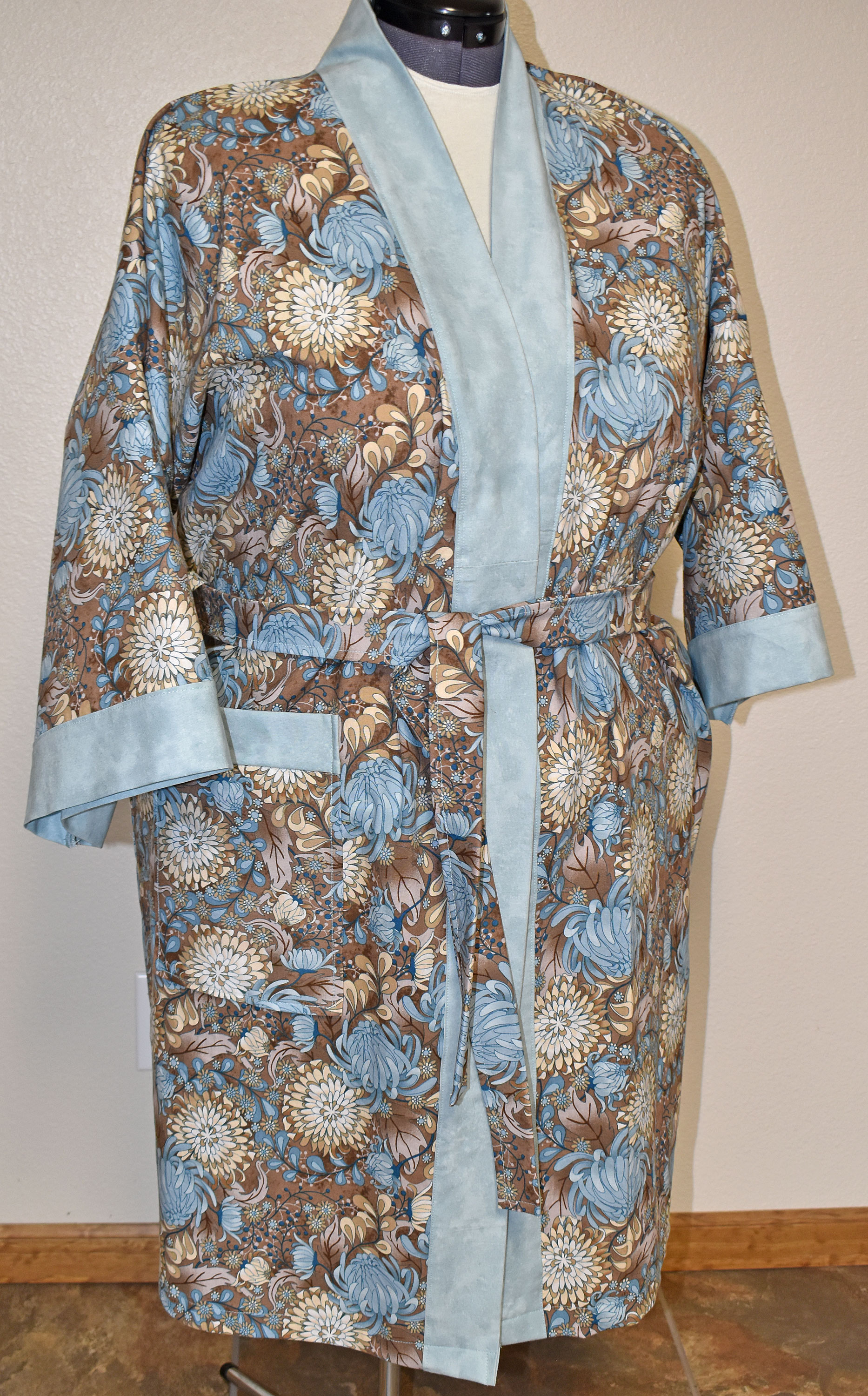 Brown and Aqua Floral