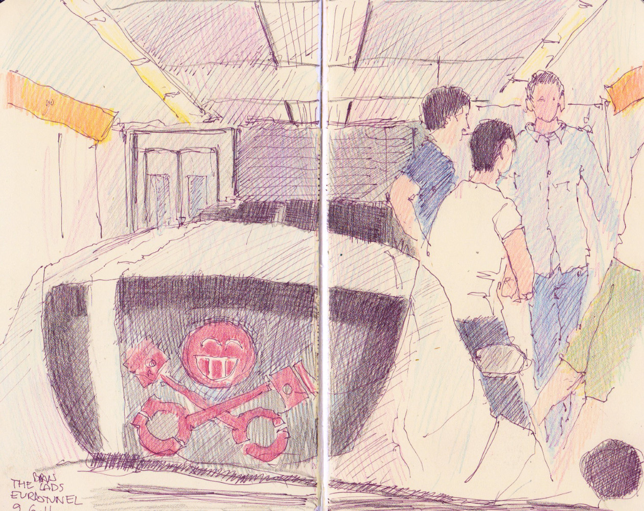 The BMW Lads inside the Eurotunnel Train