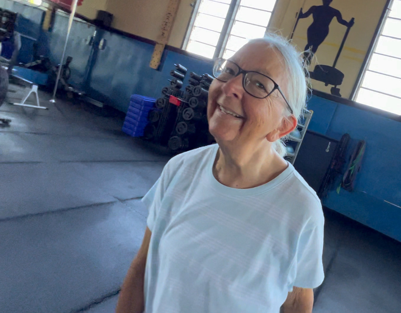 woman holding exercise using training rope