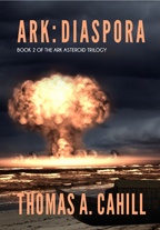 "Ark: Diaspora" book cover, showing the mushroom cloud of a thermonuclear explosion