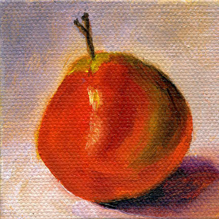 Chubby Little Red Pear
3x3 inches, Original oil painting on canvas