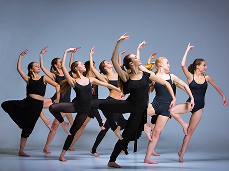 The Group of Modern Ballet Dancers