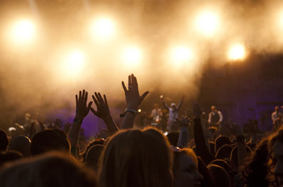 Group of people enjoying a concert