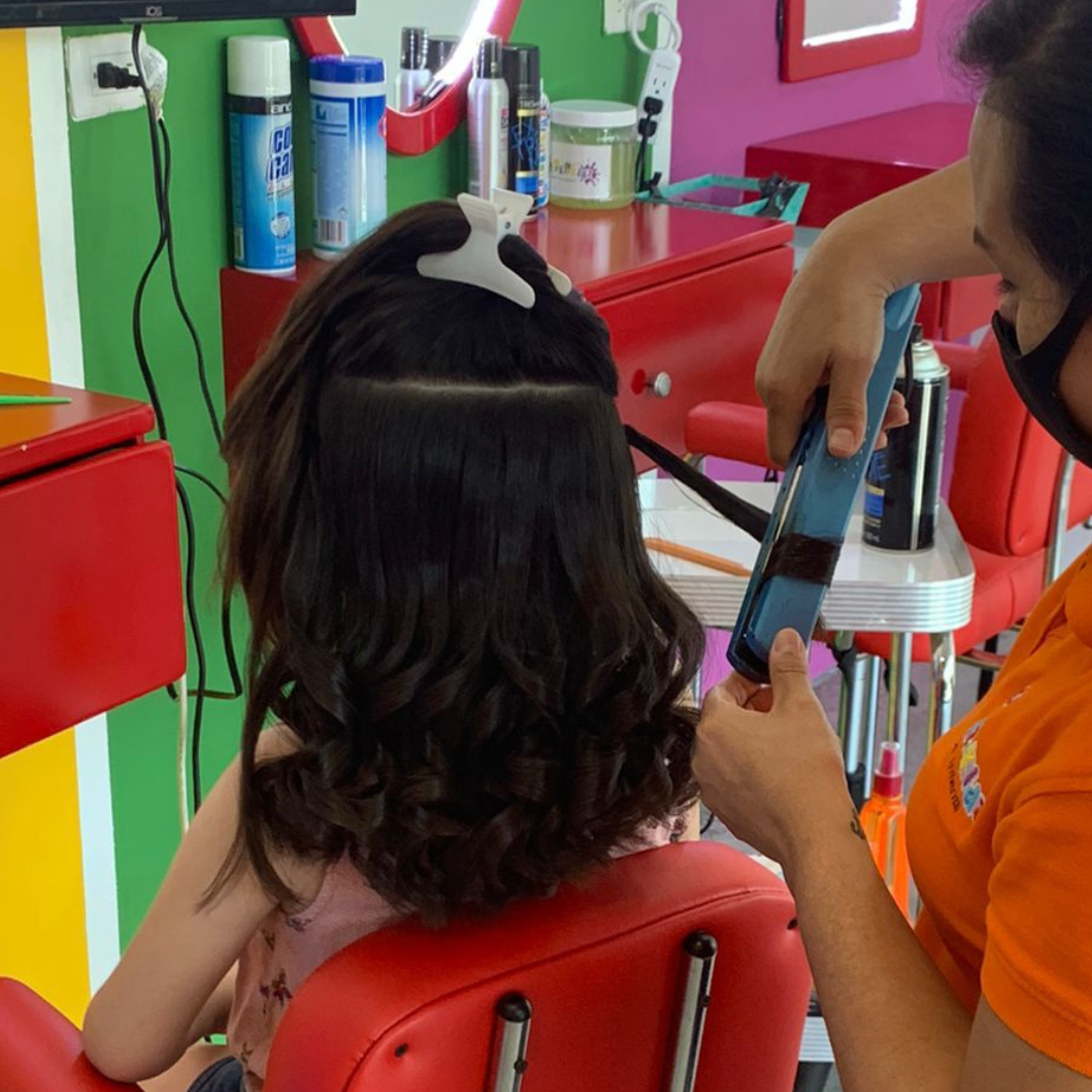 Two little girls playing