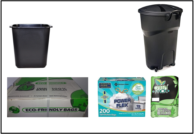 Contenedores y bolsas para basura