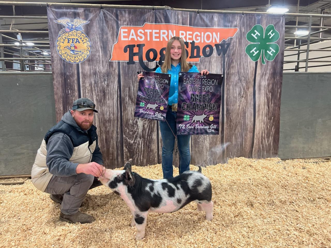 Alice Ogan
2024 Eastern Region Hog Show
Reserve Champion Spot Gilt
Champion TN Bred Spot Gilt