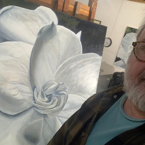 Steven Potter, with his painting