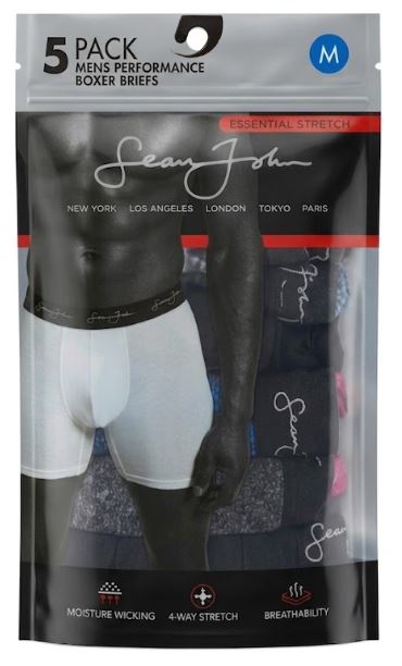 SJM8075
5PK SEAN JOHN MENS BOXER BRIEFS
UPC 636458458959
MIX SIZE 1221
24 CS/PK