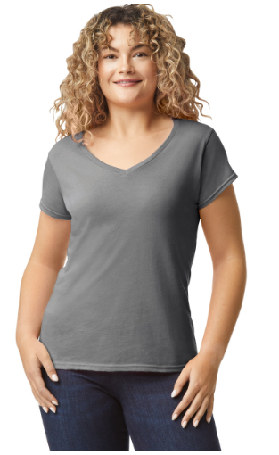 CAMISETA CON ESCOTE EN V DE MUJER