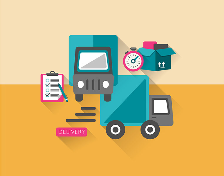 Flat design delivery concept