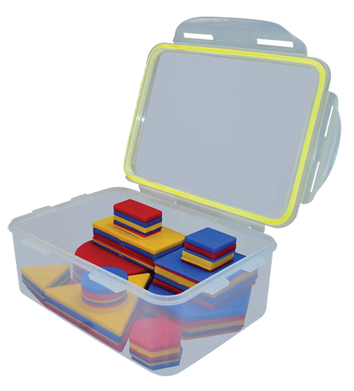 Bloques Lógicos
Precio$185.00
60 figuras planas clasificadas en 5 figurase geométricas, 3 colores, 2 tamaños y 2 gruesos diferentes
1 caja de plástico de guardado
Identificar y reconocer las características de las figuras geométricas; clasificar figuras geométricas atendiendo a uno o varios criterios establecidos: forma, tamaño, color y grosor; establecer relaciones entre colecciones a partir de sus semejanzas y diferencias; encontrar los patrones en secuencias.
