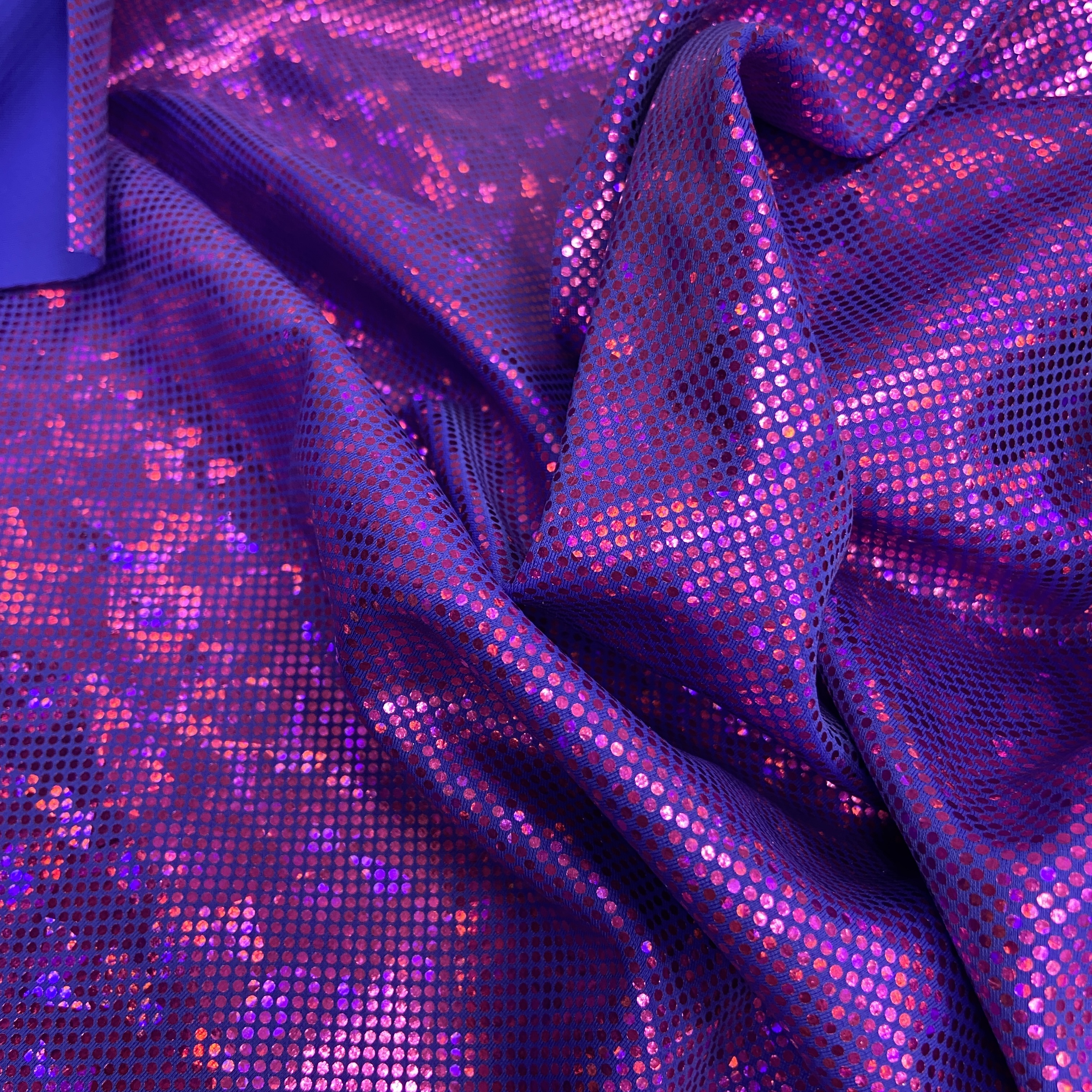 Pink shattered hologram on purple 