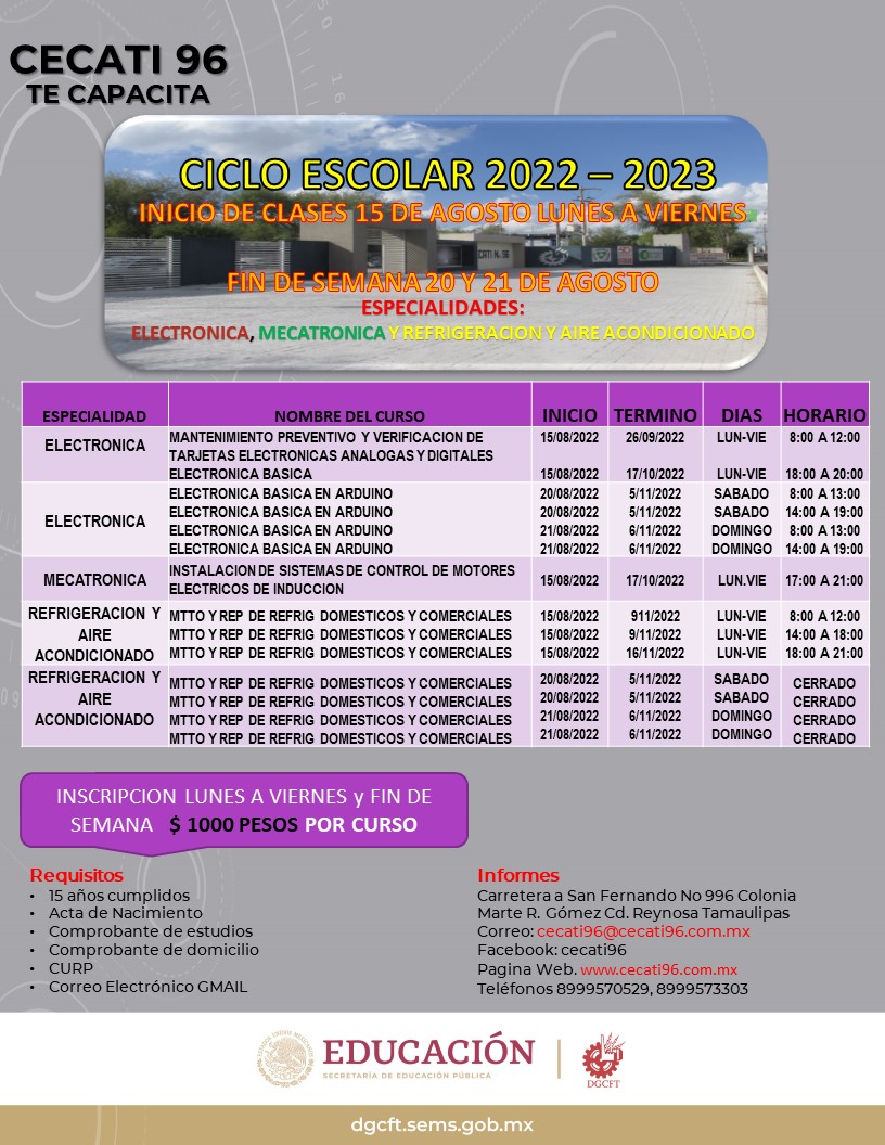 Cecati No. 96 Nuestros Proximos Cursos