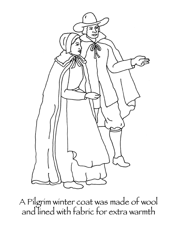 Pilgrim winter coat, clothing, plymouth, plimoth