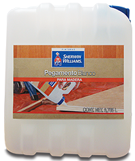 PEGAMENTO BLANCO de Sherwin Williams es un pegamento vinílico emulsionado diseñado para pegar todo tipo de madera, papel, cartón, fotografías, tela, cerámica y migajón.