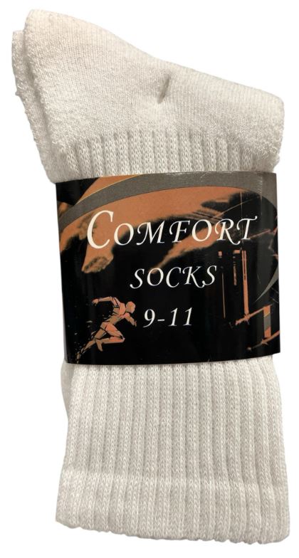 C102 
3PK COMFORT SOCKS CREW WHITE 9-11
UPC 812462030552
C202
3PK COMFORT SOCKS CREW WHITE 9-11
UPC 812462030552
80 CS PACK
