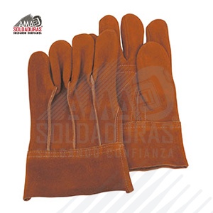 DE CARNAZA CORTO
Categoría: Uso general
Fabricado con: Carnaza
Descripción: Tamaño estándar. Carnaza de res (vacuno) al grueso 1.3/1.5 mm de espesor con refuerzo interior en palma, color anilina rojo azteca, hilo calibre 30/4 algodón. La fabricación de estos guantes tiene como característica muy buena resistencia, lo que permite al usuario trabajar en condiciones excelentes de seguridad. Ideal para carga de trabajos de soldadura, manipulación de madera, ladrillos, materiales de construcción; son guantes para trabajos multiusos y de uso especial.