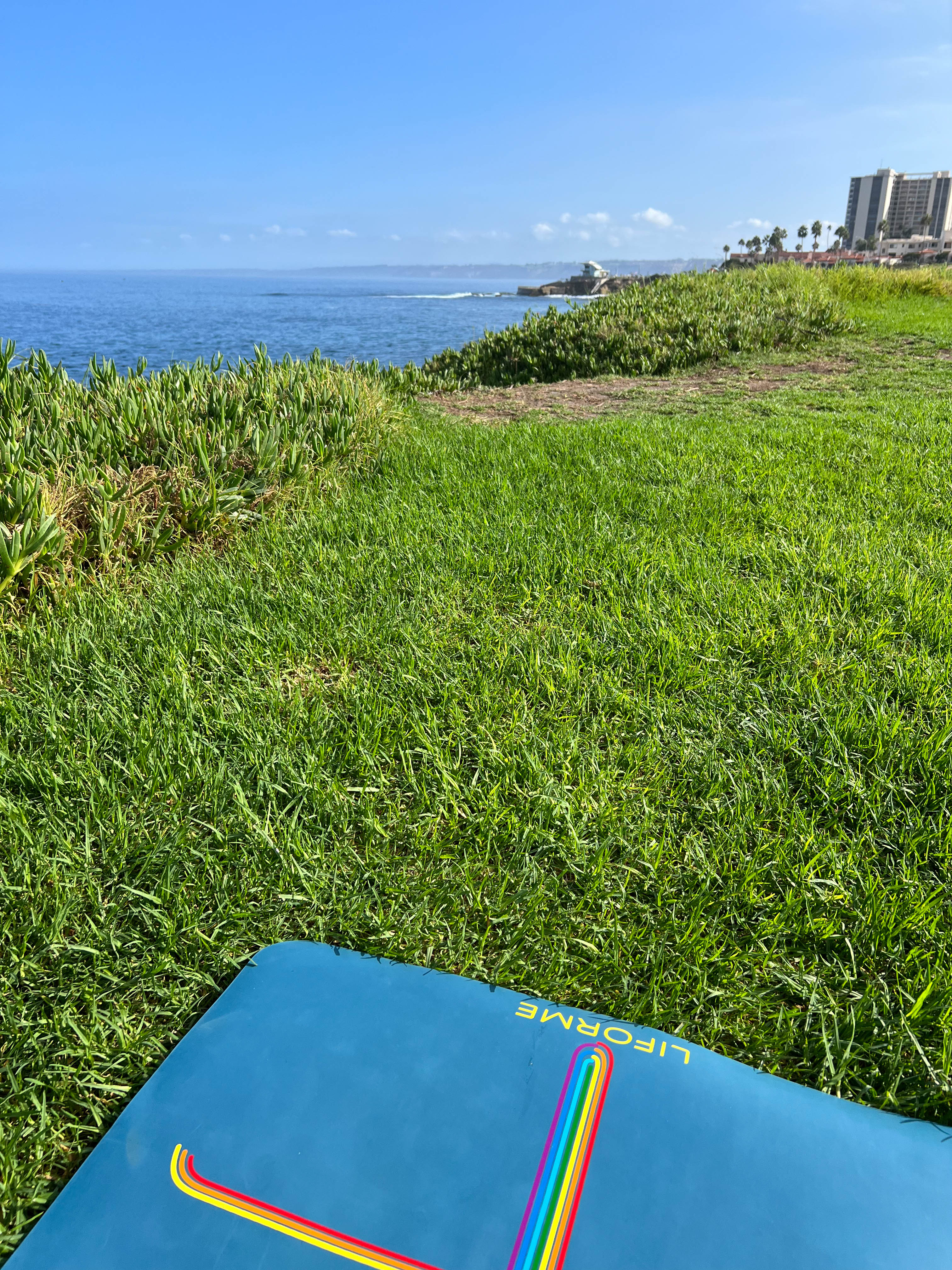 Mommy did some oceanfront yoga