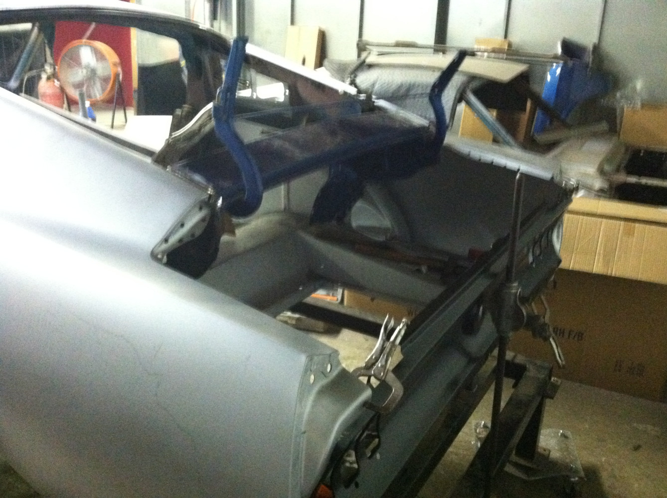 Both quarters test fitted along with tail light panel