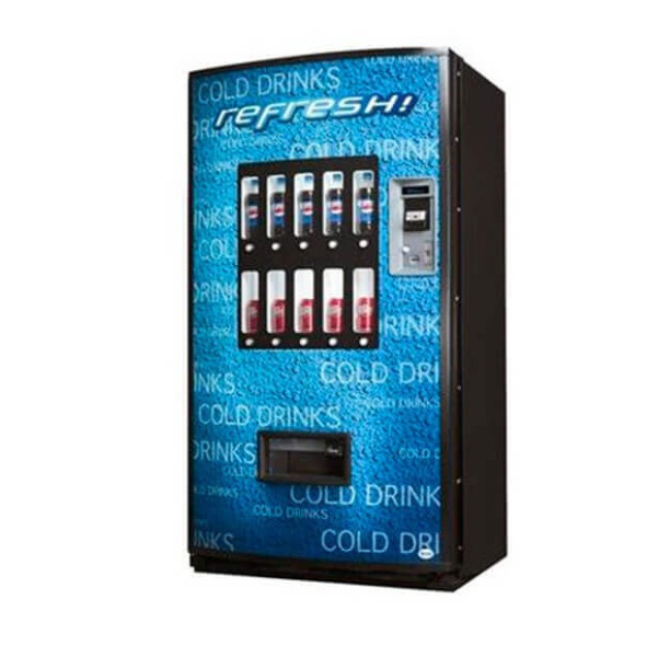 V 821 PICTURED
Hasta 10 selecciones.
Capacidad de 800 latas de 355ml y 360 botellas 600ml.
Voltaje de 115 VAC; 8 Amps.; 3m de cable.
Consumo 7.60 kw/hr cada 24 hrs.
Refrigeración R-134A amigable al medio ambiente.
Dimensiones: Altura 200.60 cm, frente 100.33 cm, fondo 88.26 cm.
Peso de 354.54 Kg.