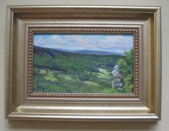 View from Big Schloss, and Trout Run Vallery, 5 x 8 Oil on Panel