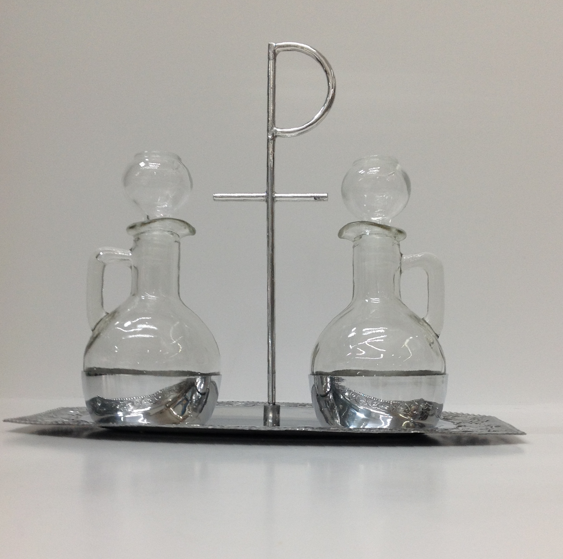 VINAJERAS CON CHAROLA DE ALUMINIO