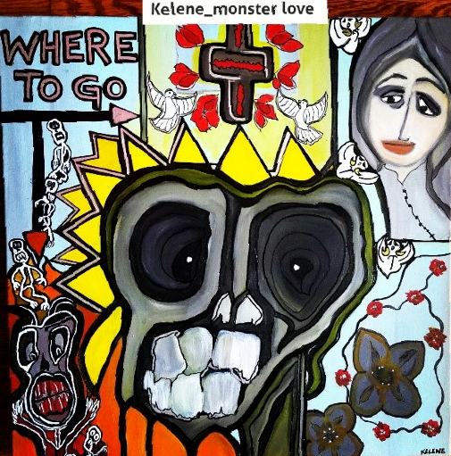 Title: Up..down...inbetween. Paint on canvas. 30 x 30. All artwork copyrighted© $460.00