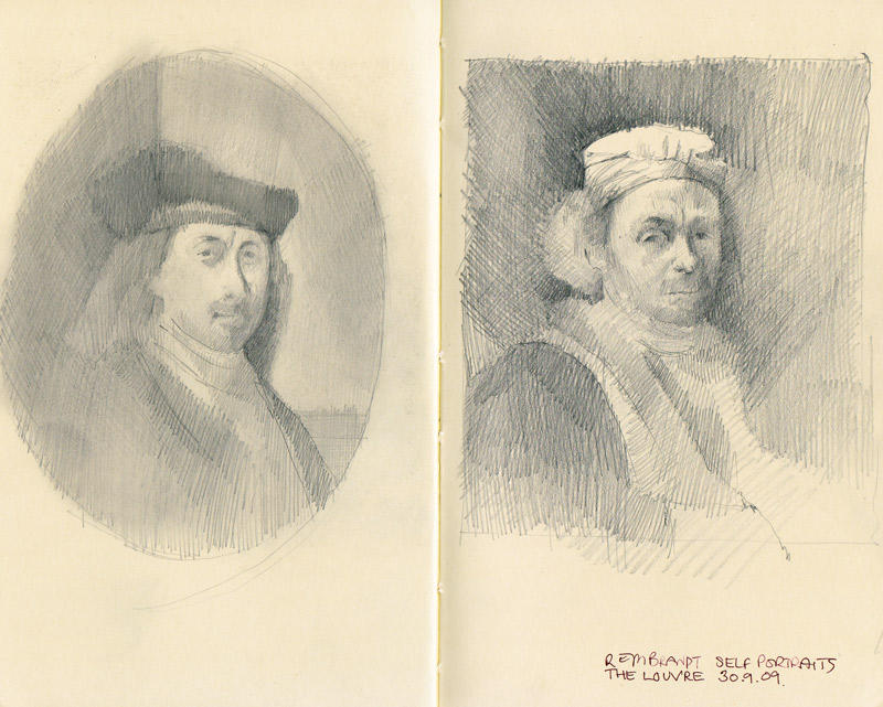 The Louvre: Rembrandt self-portraits