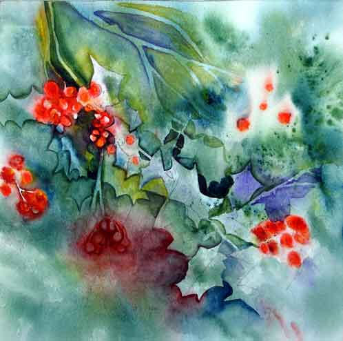 Holly Berries .. Watercolour