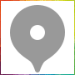 Icono gris de marcador de ubicación sobre fondo blanco.
