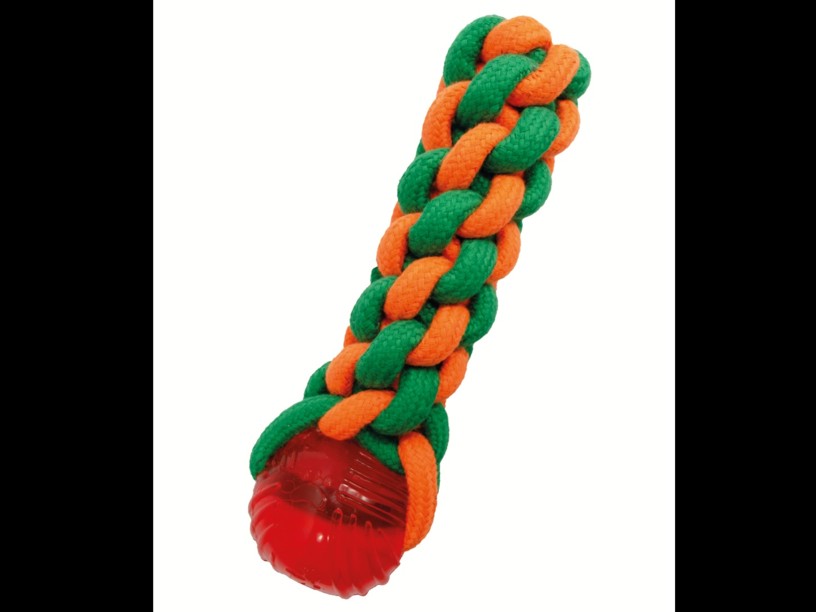 SP-3910 JUGUETE DE HILO 
TRENZADO NARANJA 
CON PELOTA PLASTICO 8"