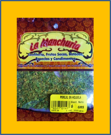 PEREJIL EN HOJUELA
6 Y 50 GRS