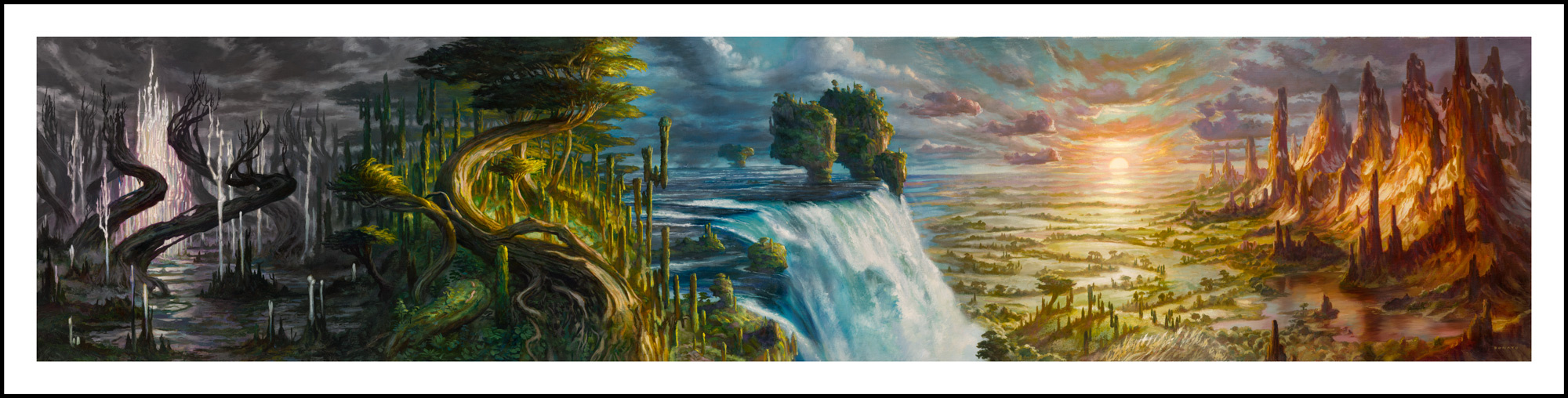 Magic Five Lands
Grand Prix Promo Cards 2018
20" x 83"  Oil on Linen
private collection