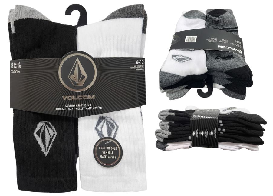 VO37179MM-BWC
8PK VOLCOM MEN CREW SOCKS 6-12
UPC 190131234983
30 CS/PK