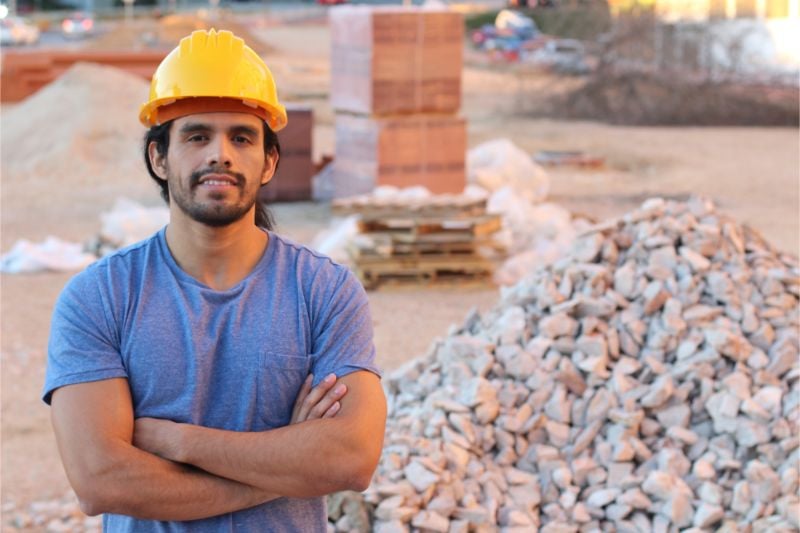 Ethnic construction worker in site