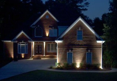 House with Landscape Lighting||||