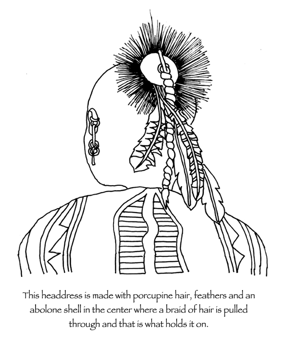 Wampanoag porcupine headdress thanksgiving coloring pages many hoops
