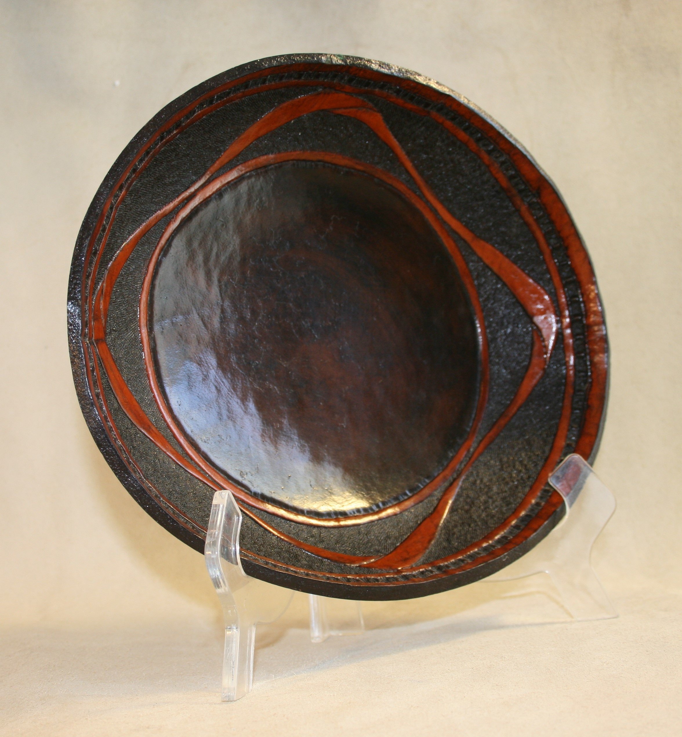 Leather Bowl, "Simple Ribbons"