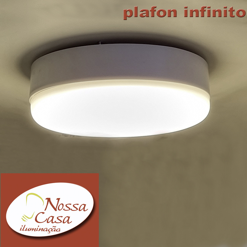 Exemplo de montagem do painel infinito redondo para virar plafon