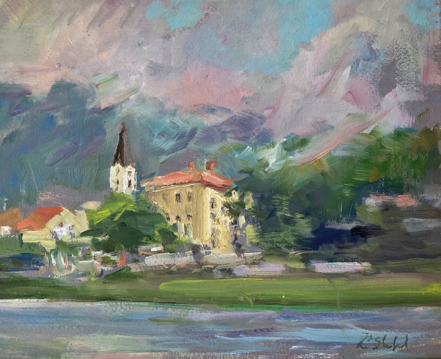Stifel, Castle on the Danube, 8x10 Oil