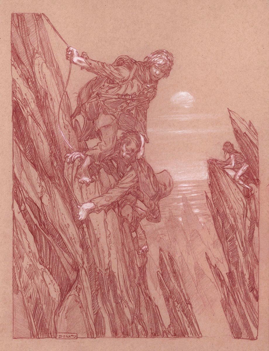 Cliffs of Emyn Muil
14" x 11"  Watercolor Pencil and Chalk on Toned paper 2017
private collection