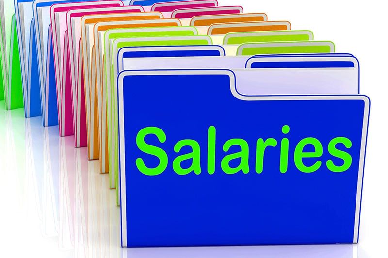Salaries folders showing paying employees