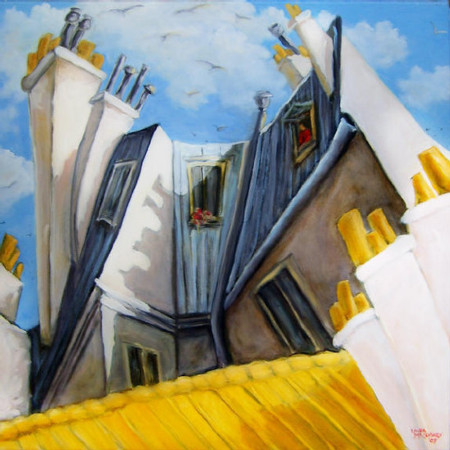 White Rooftop 60x60cm 
SOLD