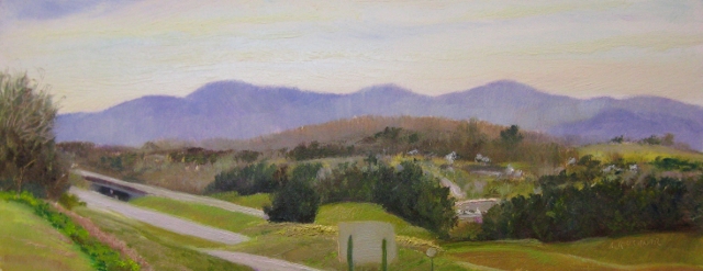 5. I-64 W at RT 11, Eastward View, 4.75x12 oil on panel 