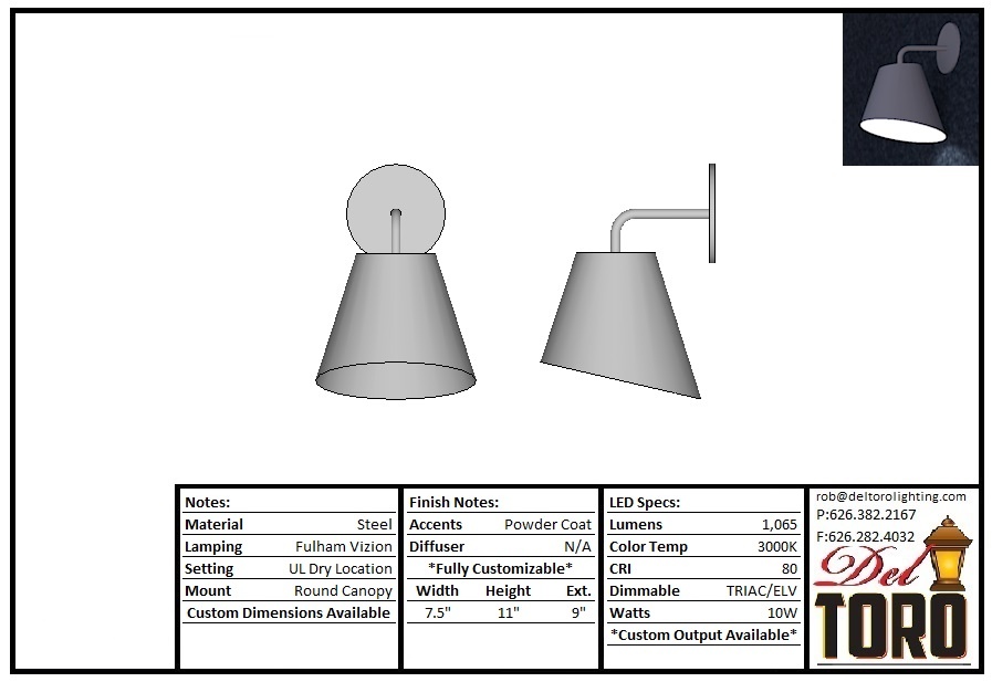 755W - Angled Shade Lamp